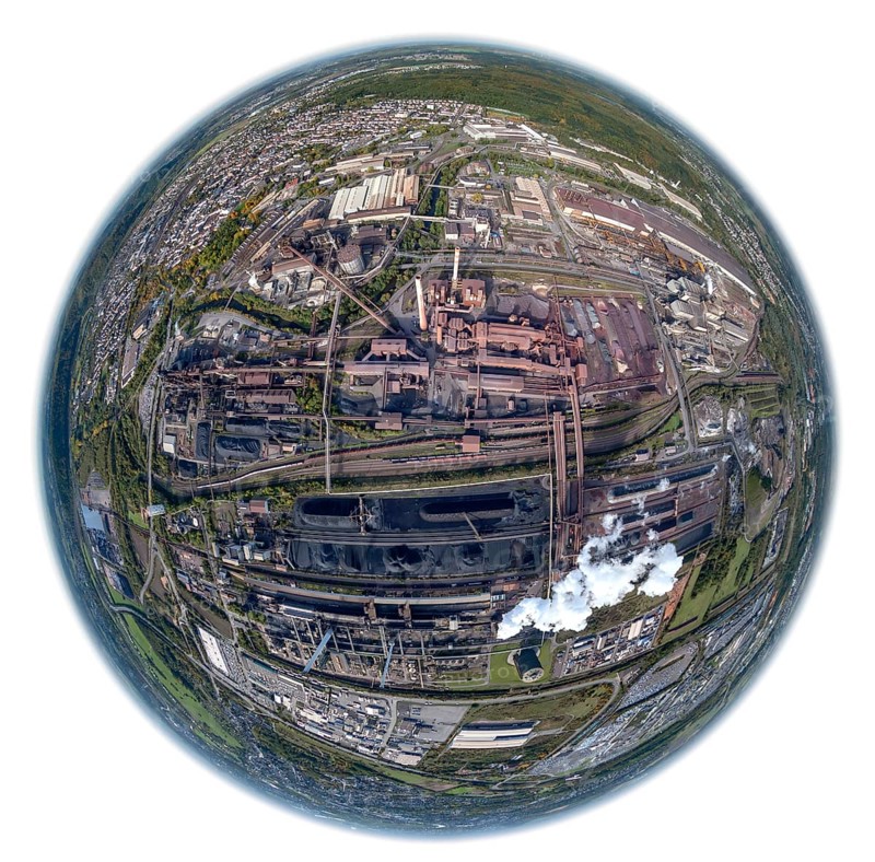 Dillinger Hütte, AG der Dillinger Hüttenwerke, rolling mill, steel mill, Saarstahl AG, Dillingen/Saar, Saarland, Germany, Europe, aerial photograph, birds-eyes view, aerial photography, aerial photography, overview, bird's eye view