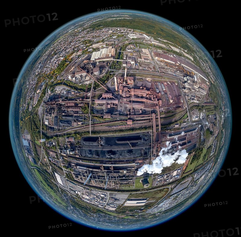 Dillinger Hütte, AG der Dillinger Hüttenwerke, rolling mill, steel mill, Saarstahl AG, Dillingen/Saar, Saarland, Germany, Europe, aerial photograph, birds-eyes view, aerial photography, aerial photography, overview, bird's eye view