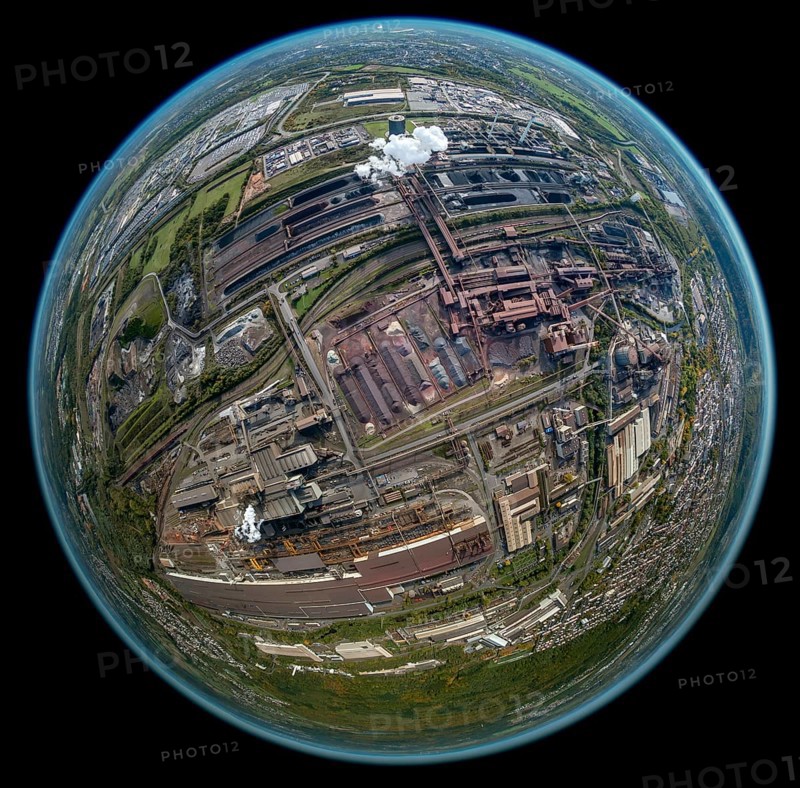 Dillinger Hütte, AG der Dillinger Hüttenwerke, rolling mill, steel mill, Saarstahl AG, Dillingen, Saarland, Germany, Europe, aerial photograph, birds-eyes view, aerial photography, aerial photography, overview, bird's eye view