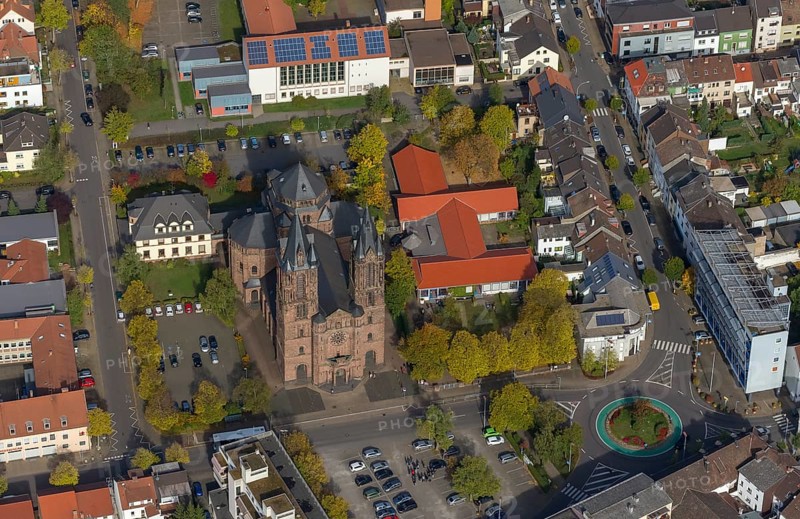 St. Sacrament Saardom, Dillingen/Saar, Saarland, Germany, Europe, aerial photo, birds-eyes view, aerial photography, aerial photography, overview, bird's eye view