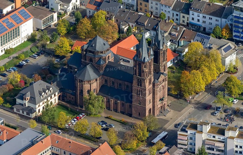 St. Sacrament Saardom, Dillingen/Saar, Saarland, Germany, Europe, aerial photo, birds-eyes view, aerial photography, aerial photography, overview, bird's eye view