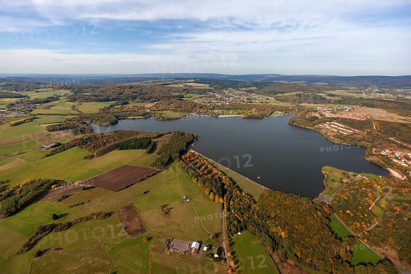 Bostalsee, tributaries Bos, Dämelbach, district Sankt Wendel, Nohfelden, Saarland, Germany, Europe, aerial view, birds-eyes view, aerial photography, aerial photography, overview, bird's eye view