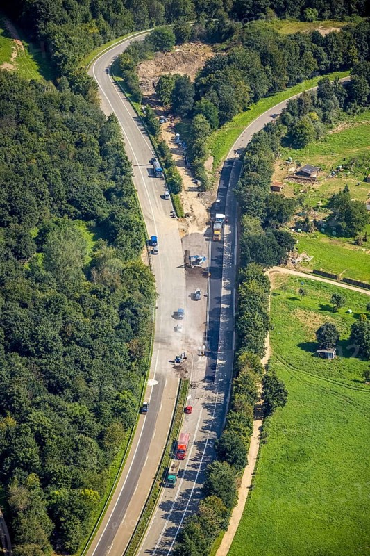 Aerial photo, flood area and construction site on the A571 motorway in Heimersheim, Bad Neuenahr-Ahrweiler, Ahr flood, Ahr valley, Rhineland-Palatinate, Germany, motorway, construction work, construction area, construction site, construction project, construction site, DE, Europe, flood of the century, aerial photo, aerial photography, aerial photography, overview, bird's-eye view, bird's-eye view, overview