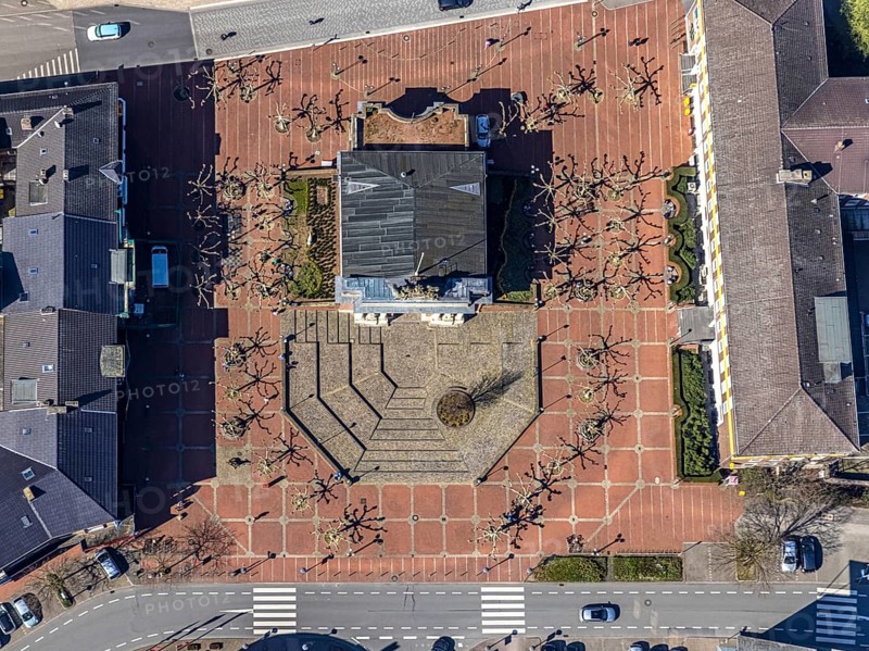 Aerial view, Berliner Tor Wesel, Berliner-Tor-Platz, Wesel, Ruhr area, Lower Rhine, North Rhine-Westphalia, Germany, DE, monument, Europe, Wesel Fortress, aerial view, aerial photography, aerial photography, sight, overview, bird's eye view, birds-eyes view, historical, overview