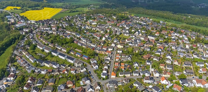 Aerial view, aerial view Grundschöttel, Wetter, Ruhr area, North Rhine-Westphalia, Germany, DE, Europe, aerial photography, aerial photography, aerial view, townscape, overview, bird's-eye view, overview