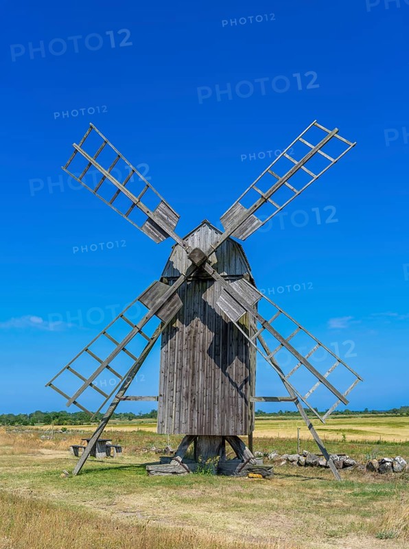 The mills of Lerkaka, historical windmill, trestle windmill, Lerkaka, Öland, Sweden