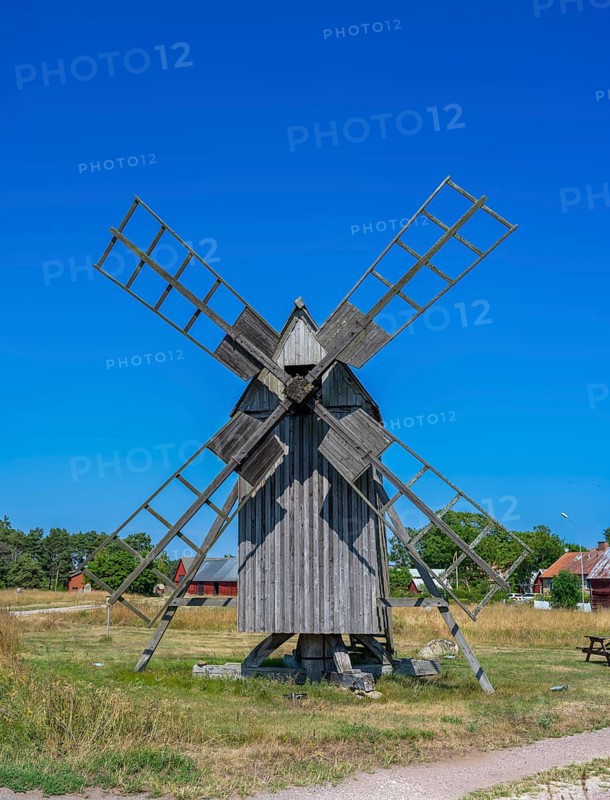 The mills of Lerkaka, historical windmill, trestle windmill, Lerkaka, Öland, Sweden