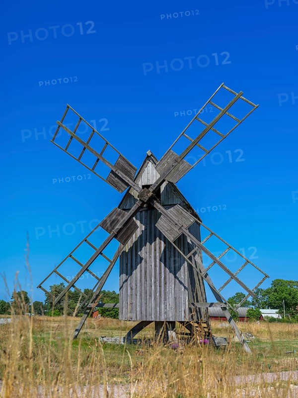 The mills of Lerkaka, historical windmill, trestle windmill, Lerkaka, Öland, Sweden