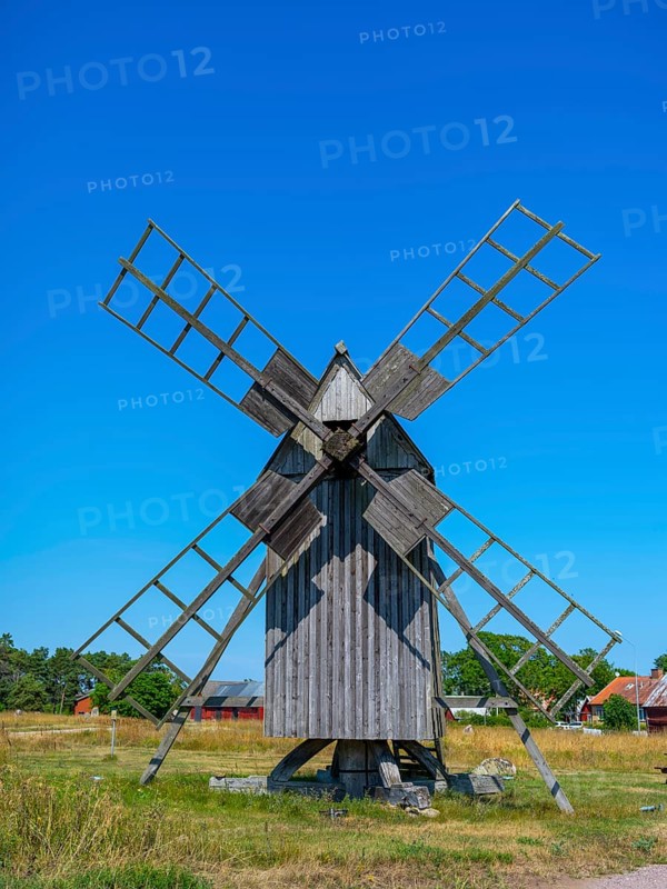 The mills of Lerkaka, historical windmill, trestle windmill, Lerkaka, Öland, Sweden