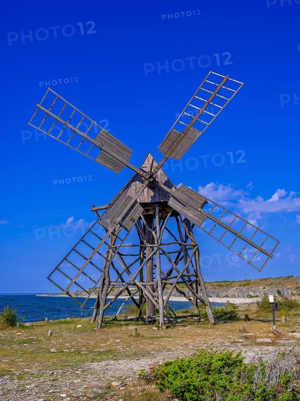 Historic grist mill, grinding mill, Jordhamn, Öland, Sweden