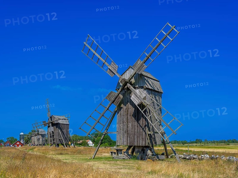 The mills of Lerkaka, five historic windmills, trestle windmills, Lerkaka, Öland, Sweden