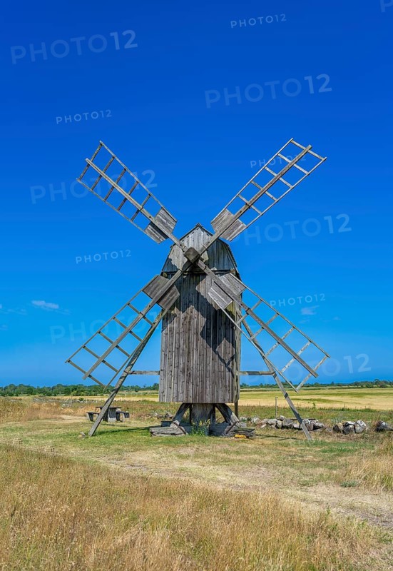 The mills of Lerkaka, historical windmill, trestle windmill, Lerkaka, Öland, Sweden