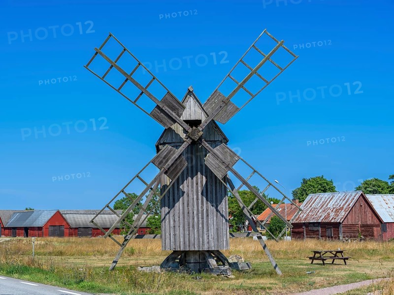 The mills of Lerkaka, historical windmill, trestle windmill, Lerkaka, Öland, Sweden