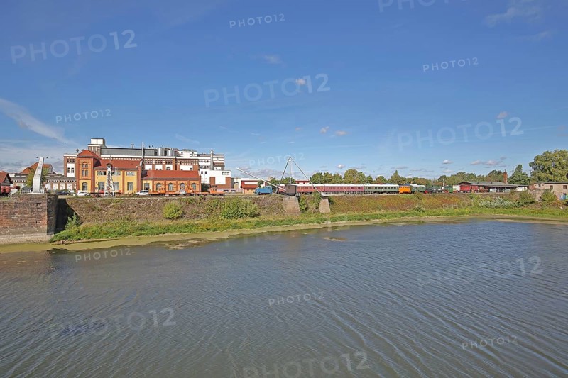 Old factory site, commercial harbour, Magdeburg, Saxony-Anhalt, Germany