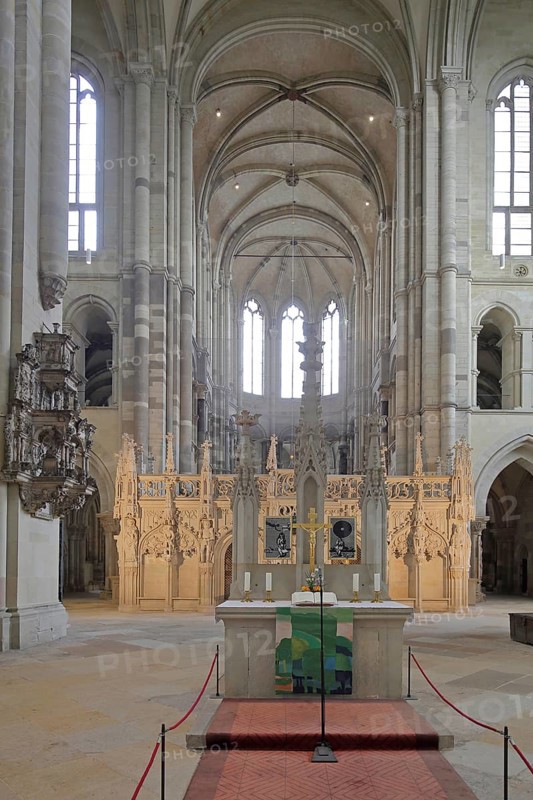 Altar and rood screen, interior view, Gothic St Mauritius and St Katharina, Magdeburg Cathedral, Cathedral, Magdeburg, Saxony-Anhalt, Germany