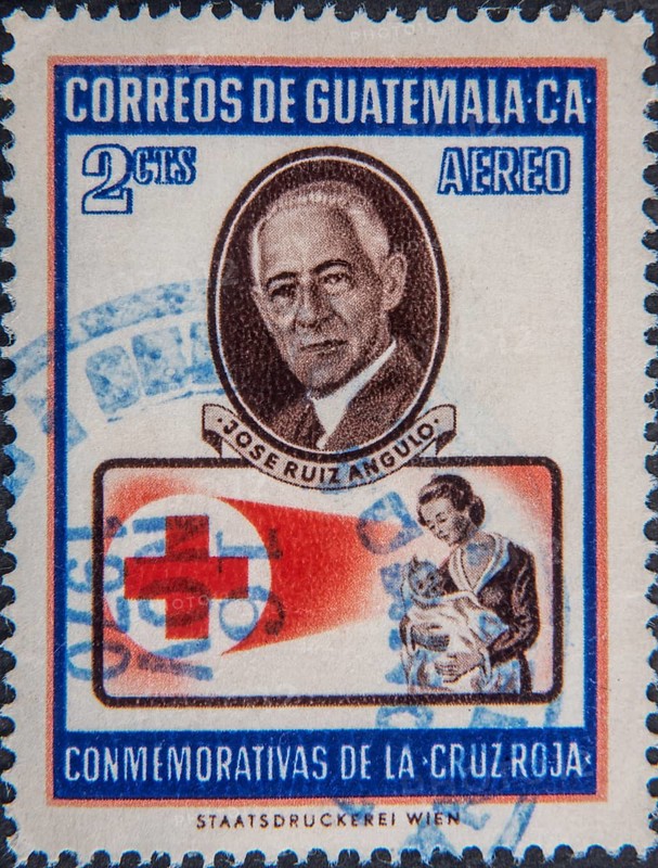 José Ruiz Angulo, Red Cross of Guatemala. Portrait on a Guatemalan postage tamp