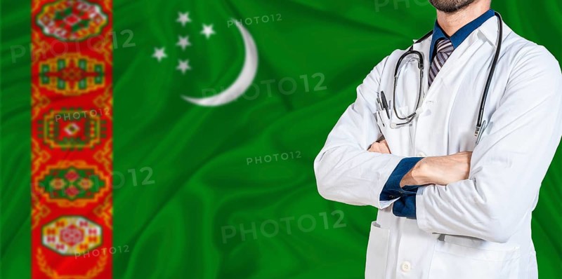 Turkmenistan national health system. Turkmenistan health and medical insurance concept