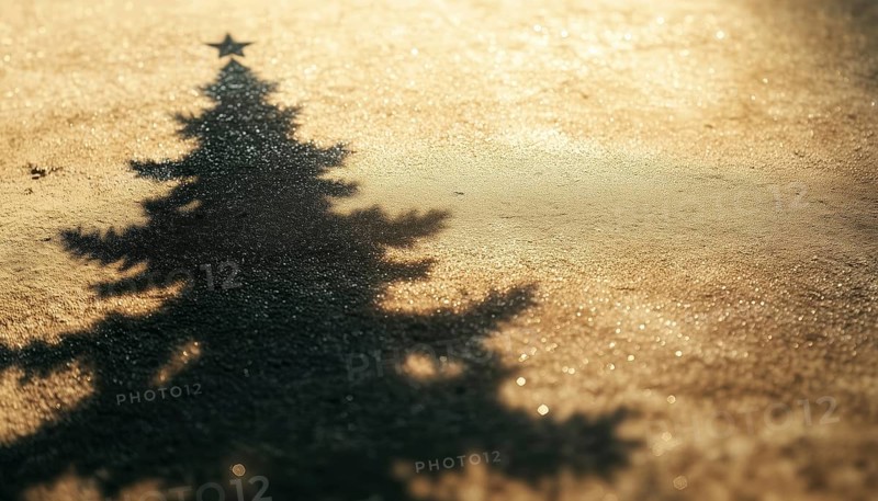 Christmas Tree Shadow: Stylish Decorative Element For Collages, Mockups, Posters, And New Year Greeting Cards With Creative Overlay Effect, AI generated