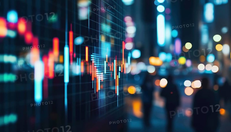 Candlestick Graph Depicting People, Stock Market Analysis, Forex Trading, Business Analytics, And Investment Strategies, AI generated