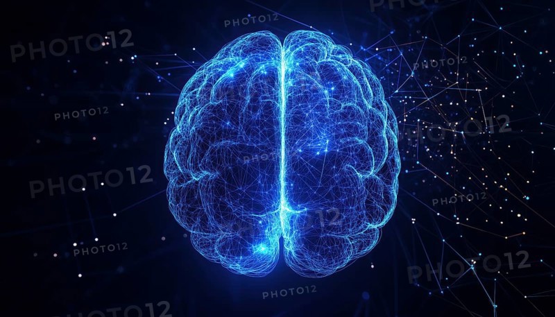 Understanding The Interaction Between The Left And Right Human Brain With Blue Light And Neural Network Waves In The World Of A.I. Technology And Neuroscience, AI generated