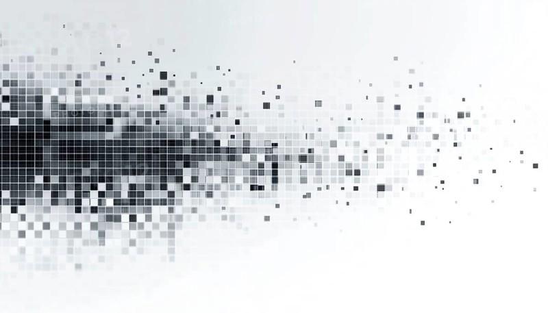 Abstract Geometric Composition Featuring Squares In Shades Of Grey On A White Background With Negative Space: Ideal Digital Business Backdrop, AI generated