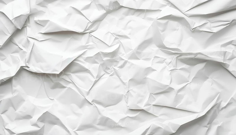 Horizontal White Crumpled Paper Template For Posters: Clean, Empty, And Ready For Use. Perfect Background For Various Design Projects, AI generated