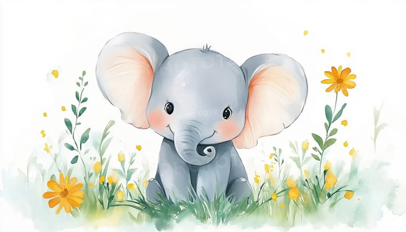 Adorable Baby Elephant Design For Baby Shower Invitations, Perfect For A Cute And Charming Theme. Ideal For Celebrating New Life, AI generated