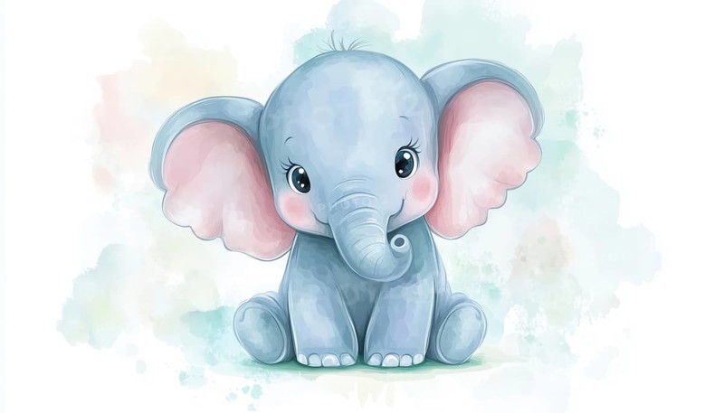 Adorable Baby Elephant Design For Baby Shower Invitation Featuring A Sweet Baby Elephant Print. Perfect For An Adorable Celebration!, AI generated