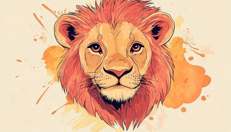 Adorable Lion Print: Perfect For T-Shirts, Home Decor, Posters, And Cards. Great For Printing On A Variety Of Items, AI generated