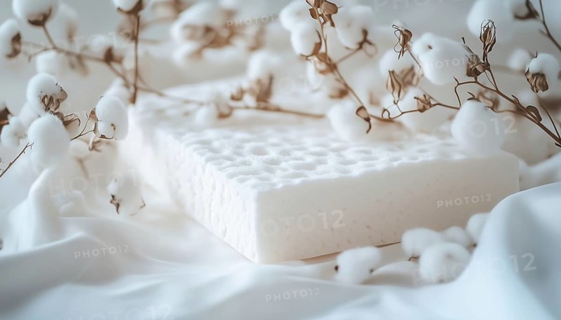 White Table With Bed Sponge And Spring Covered In Cotton- A Clean And Comfortable Display For A Variety Of Uses, AI generated