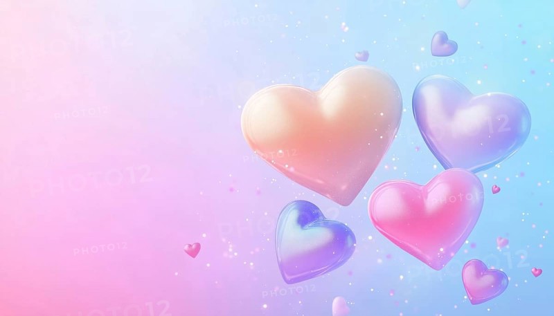 Romantic Valentine'S Day Love Cover With Trendy Gradient Heart Pastel - Perfect For Greeting Cards, Fashion, And Invitations. Ideal Poster Decor, AI generated