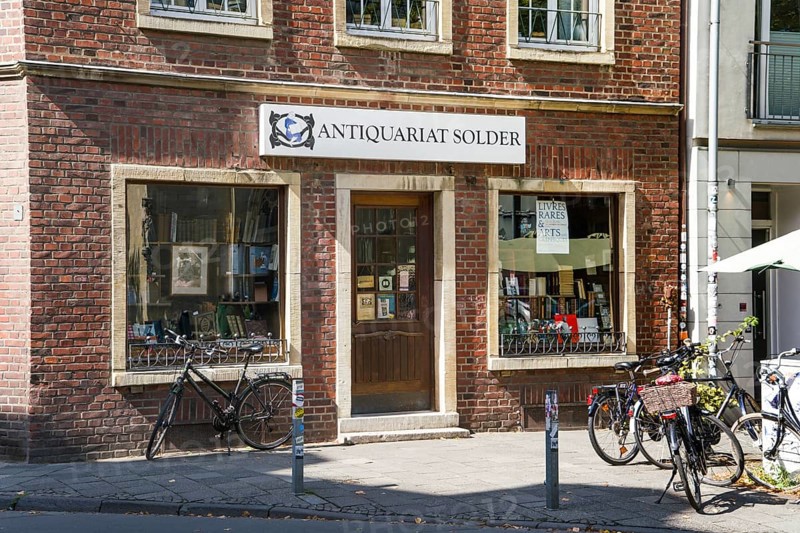 Solder Antiquarian bookshop, Wilsberg, film location of TV crime thriller Wilsberg, Münster, North Rhine-Westphalia, Germany