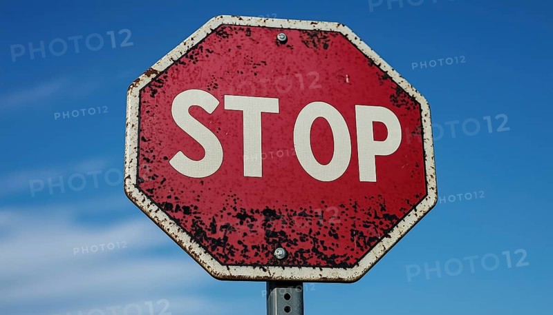 Continuous Prohibition Sign In Place Of Stop Sign For Ongoing Enforcement Of Rules And Regulations, AI generated