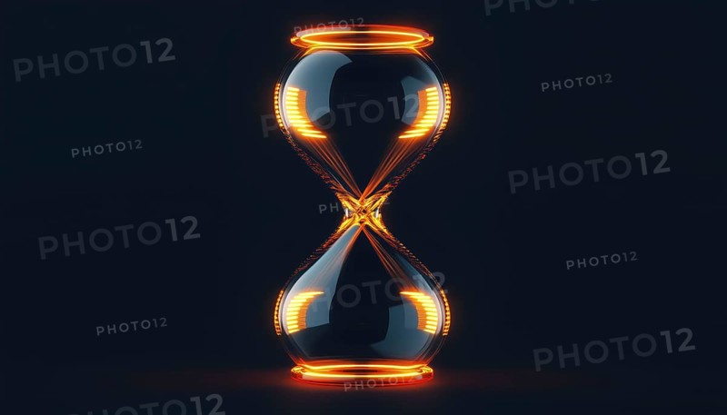 Hourglass Overlapping Overlay Logo. This Design Features An Hourglass Shape With Overlapping Layers Creating A Dynamic And Unique Logo, AI generated