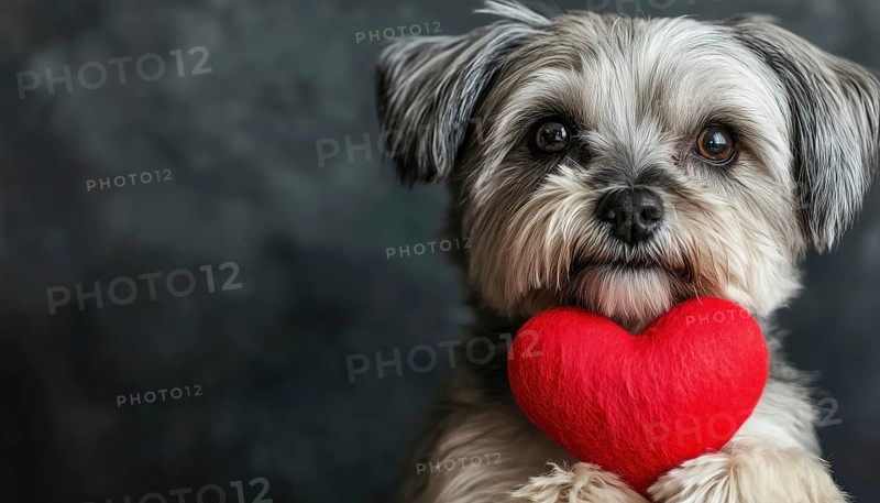 Adorable Canine With Small Heart Design For Valentine'S Day Celebration - Perfect Gift For Animal Lovers And Holiday Enthusiasts, AI generated
