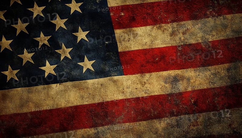 Detailed Capture Of Distressed American Flag In Close Proximity Showcasing The Texture And Wear Of The Flag'S Design, AI generated