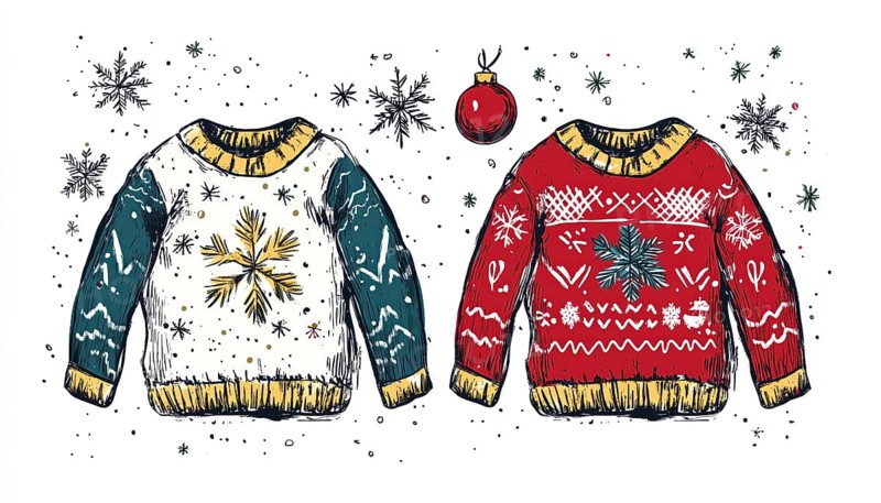 Festive Invitation Or Poster For Christmas Holiday Celebrations: Ugly Sweater Party. Join Us For A Festive And Fun Event!, AI generated