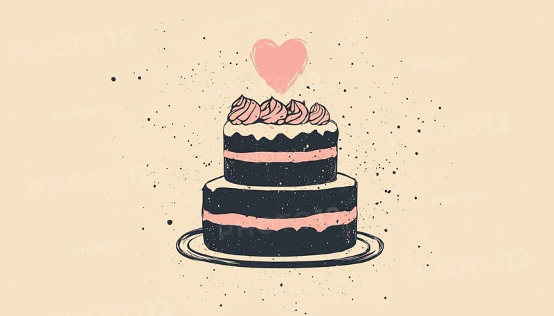 Trendy Vintage Logo Design For A Wedding Bakery With A Love Cake Theme Ideal For Stylish Hipsters Looking For A Unique Brand, AI generated