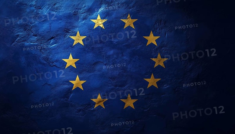 Elegant European Union Logo Featuring The Eu Flag With Circular Stars. Unique Design For Representing Unity And Solidarity Among Member Countries, AI generated