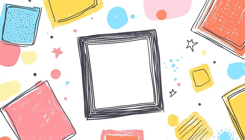 Colorful Rectangular Box With Playful Doodle Paint And Fun Quotes For Kids In Kindergarten School: A Variety Of Designs Available, AI generated