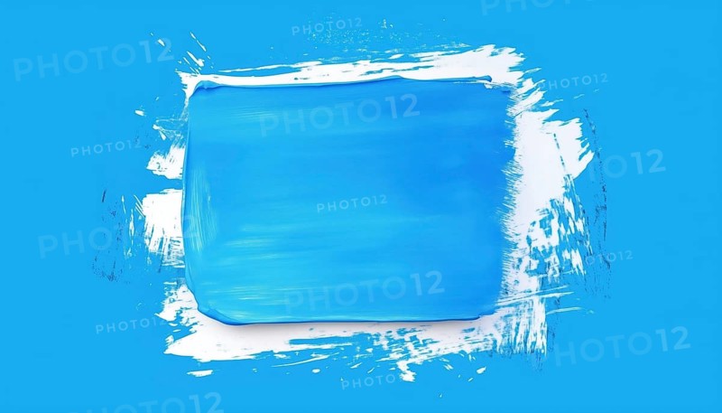 Blue Rectangle Box With Doodle Red Brush Paint Quote Poster Frame And Speech Bubble Element. Highlight Template Design, AI generated