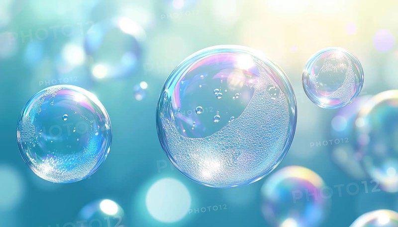 Sparkling Bubbles Of Shine: A Symbol Of Cleanliness And Easy Cleaning With Shampoo Or Soap, AI generated