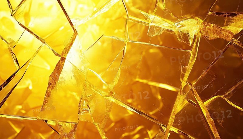 Abstract Background With Broken Glass Yellow Explosion And Cracked Surface For Summer Party Posters Or Advertisements, AI generated