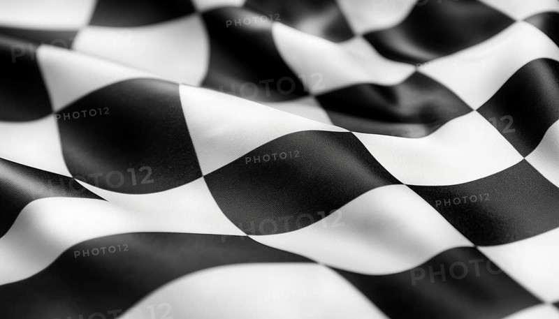 Black And White Racing Flag With Checkered Design. Empty Space For Text. Ideal For Racing Events And Sport Related Content, AI generated