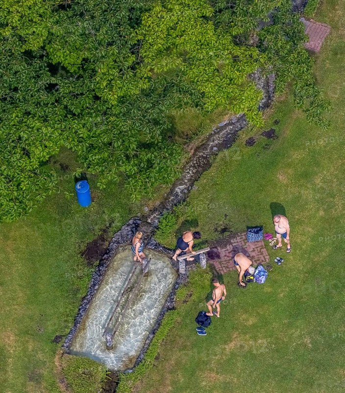 Aerial view, Werl water treading pool, Werl, Soester Börde, North Rhine-Westphalia, Germany, bathing establishment, bathing resort, DE, Europe, outdoor pool, leisure activities, hydrotherapy, Kneipp, aerial view, aerial photography, aerial photography, swimming pool, overview, bird's-eye view, overview