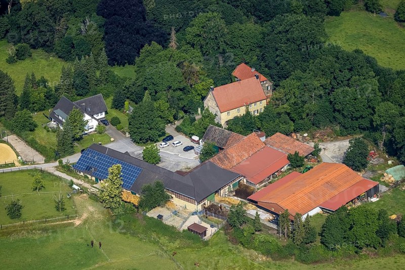 Aerial view, Haus Westrich, Westbüderich, Werl, Soester Börde, North Rhine-Westphalia, Germany, DE, Europe, manor house, aerial photograph, aerial photography, aerial photography, overview, bird's-eye view, birds-eyes view, former manor house, overview