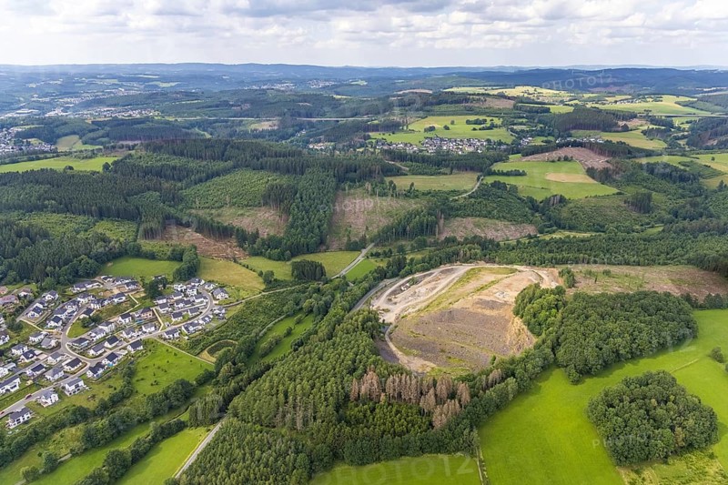 Aerial view, Wenden quarry, Schönauer Straße, Wenden, Sauerland, North Rhine-Westphalia, Germany, DE, Europe, aerial view, aerial photography, aerial photography, quarry, overview, bird's-eye view, Westerberger Steinwerk, birds-eyes view, overview