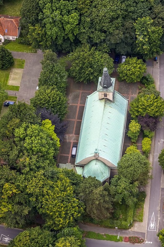 Aerial view, Catholic Church of St. Peter and Paul, Hemmerde, Unna, Ruhr area, North Rhine-Westphalia, Germany, place of worship, DE, Europe, religious community, place of worship, holy place, church, parish, denomination, aerial view, aerial photography, aerial photography, religion, religious site, overview, bird's-eye view, overview