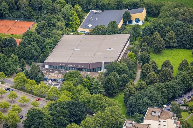 Aerial view, ice rink Unna, swimming rink Unna, Königsborn, Unna, Ruhr area, North Rhine-Westphalia, Germany, DE, ice sports, Europe, aerial view, aerial photography, aerial photography, swimming, sports, sports hall, overview, bird's-eye view, overview