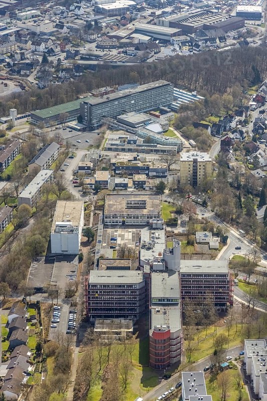 Aerial photograph, University of Siegen Campus Hölderlin, Weidenau-Haardter Berg, Siegen, Siegerland, North Rhine-Westphalia, Germany, education, educational institution, DE, Europe, university, teaching institute, aerial photograph, aerial photography, aerial photography, overview, university, bird's-eye view, birds-eyes view, overview